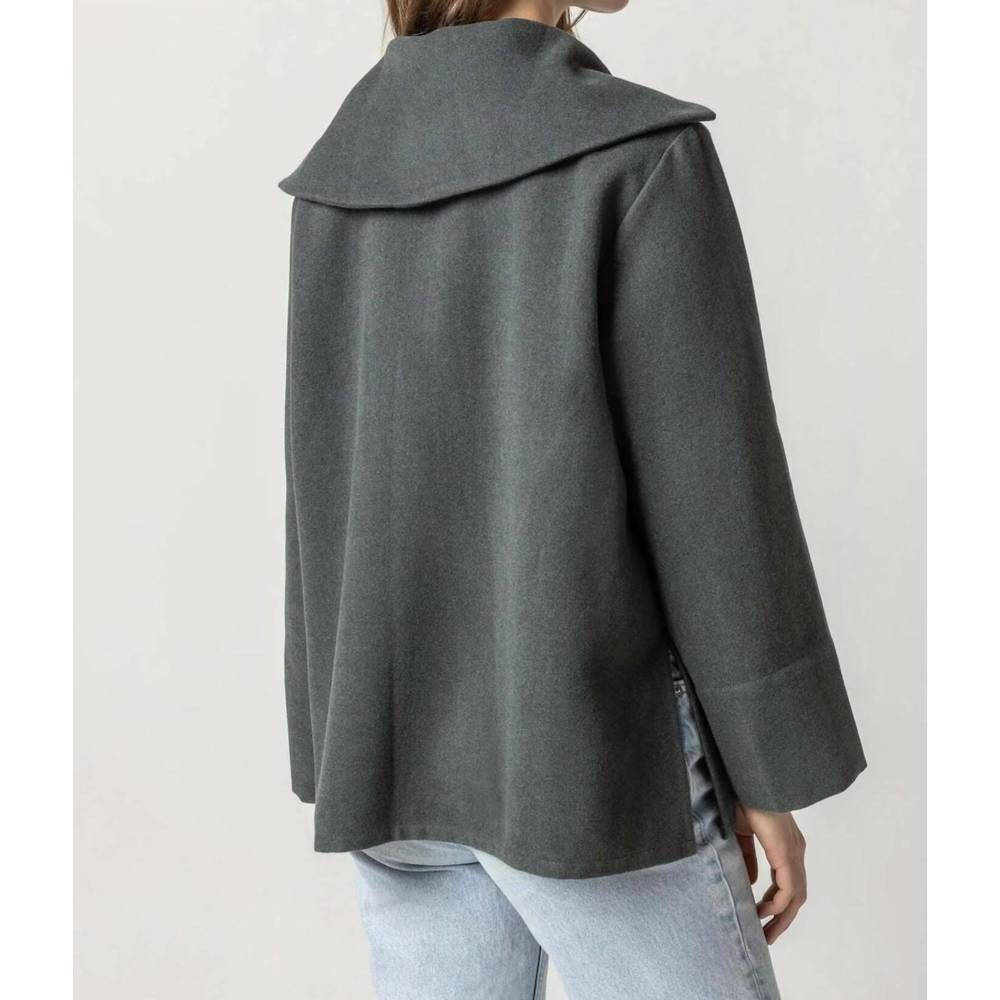 NEW LILLA P full sleeve split neck pullover in mineral - Picture 4 of 4